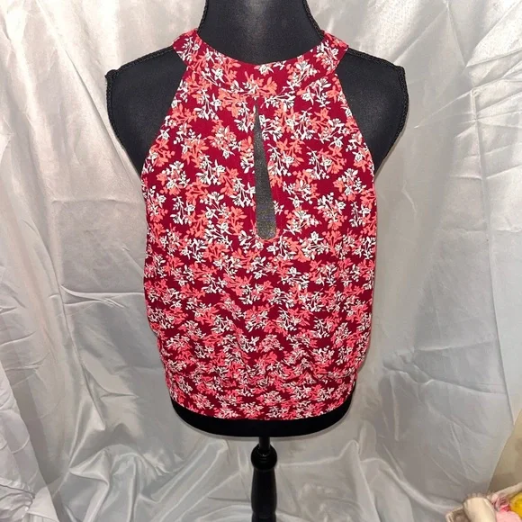 Express Red and White Floral Top - Picture 13 of 16